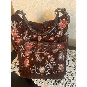 Boho B&BW Shoulder Bag with Matching Clutch/Makeup Bag